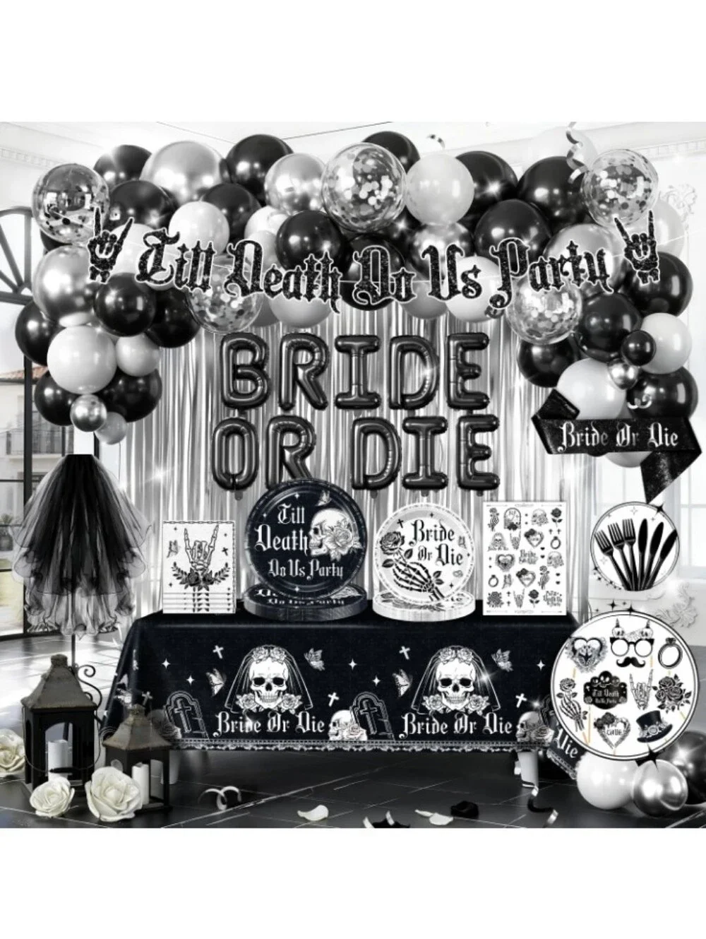 Bride or Die Bachelorette Party Decoration Set
